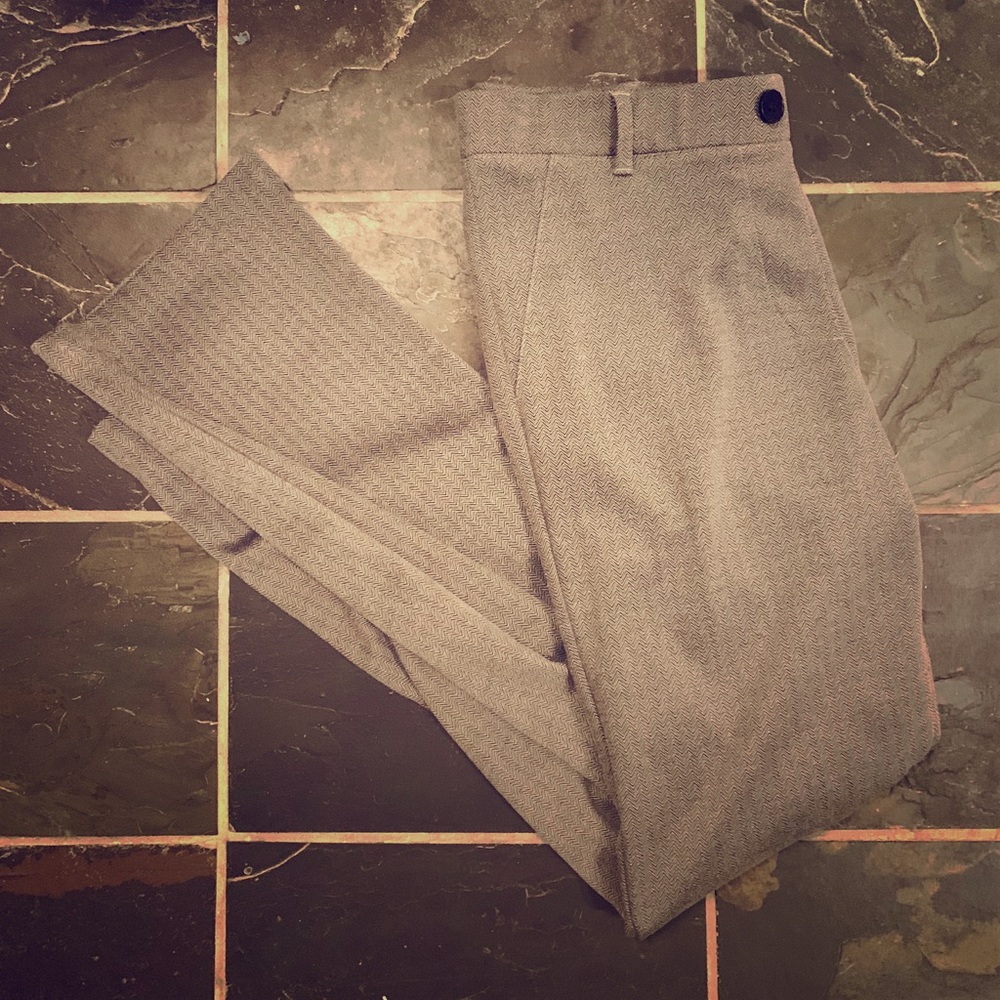 Betabrand Grey Herringbone Dress Pants, M
